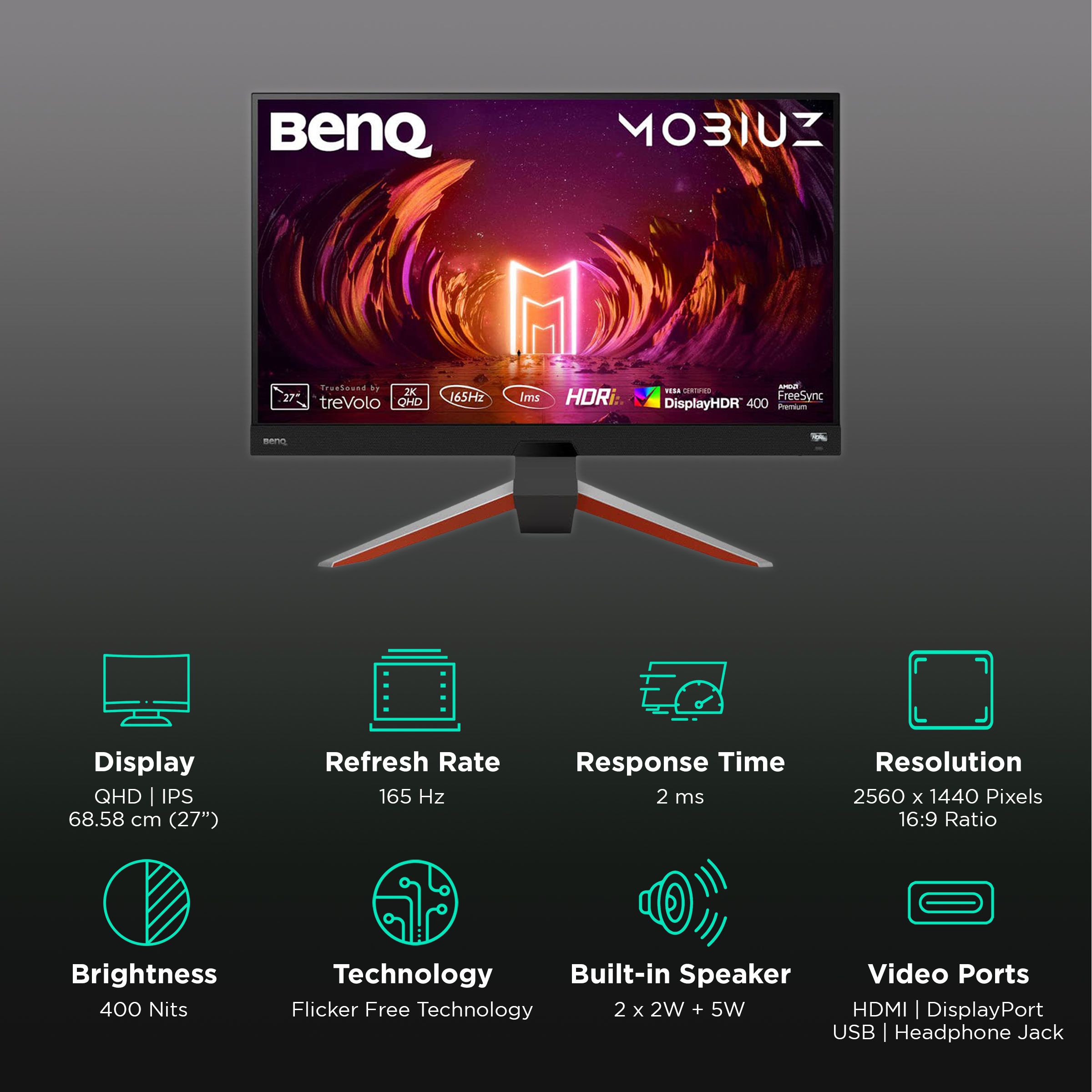 Buy BenQ MOBIUZ 68.58 cm (27 inch) QHD IPS Panel LED Bezel-Less